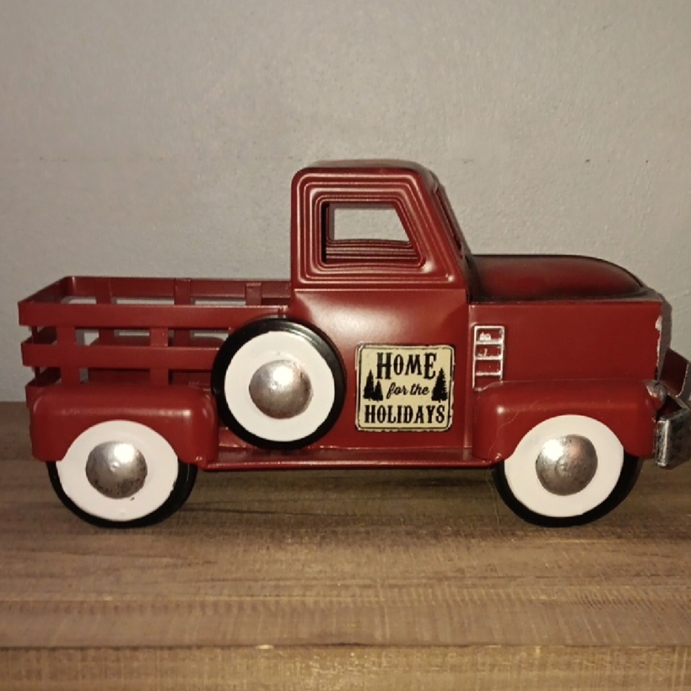 Festive Red Holiday Truck Decor